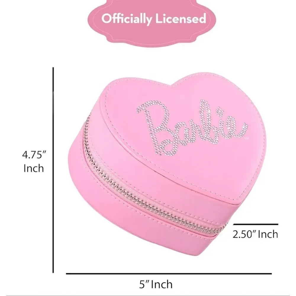 Barbie Heart-Shaped Zippered Jewelry Travel Case‎